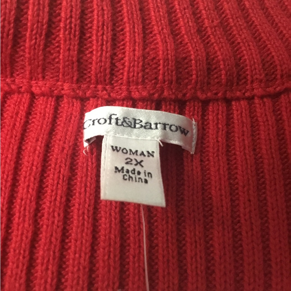 Croft & Barrow Vibrant Red Ribbed Knit Top - Picture 9 of 16